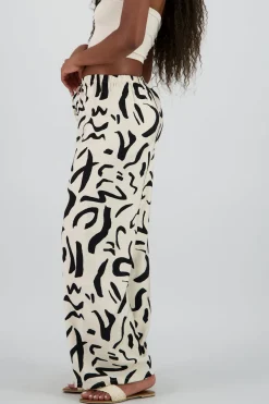 Pantalon amplio jareta estampado