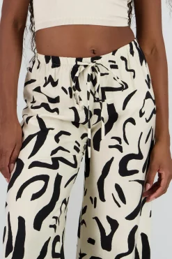 Pantalon amplio jareta estampado