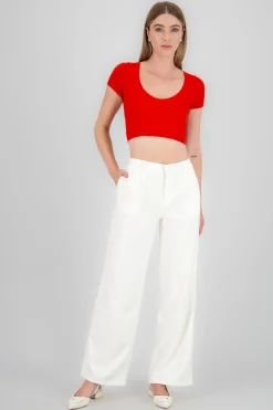 Pantalon amplio liso