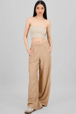 Pantalon amplio pinzas detalle bolsas