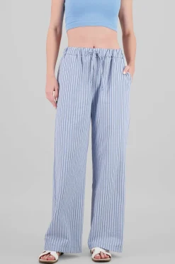 Pantalon amplio rayas detalle bolsas