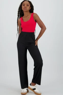 Pantalon amplio rib liso