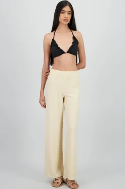 Pantalon flared textura