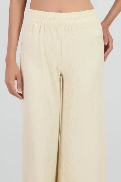 Pantalon flared textura