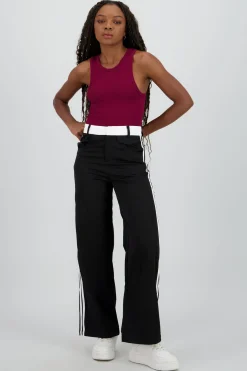 Pantalon fluido detalle contraste franja