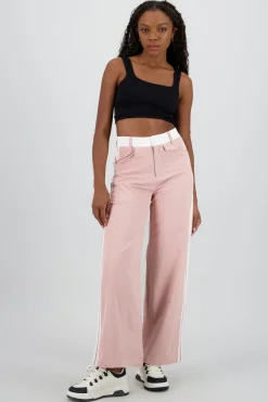 Pantalon fluido detalle contraste franja