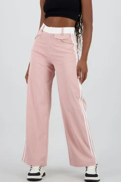 Pantalon fluido detalle contraste franja
