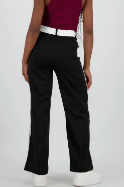 Pantalon fluido detalle contraste franja