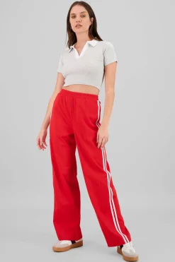 Pantalon fluido detalle rayas