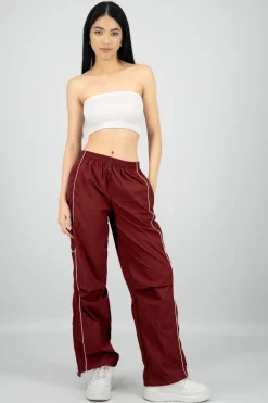 Pantalon liso con contraste