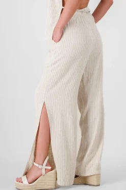 Pantalon rayas lino