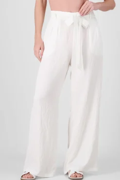 Pantalon recto cinturon textura