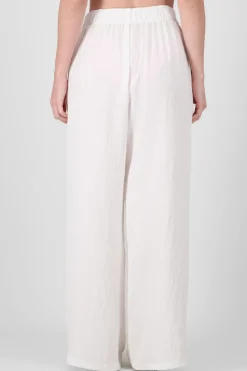 Pantalon recto cinturon textura