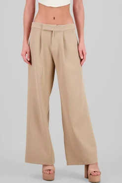 Pantalon recto detalle rayas brillos