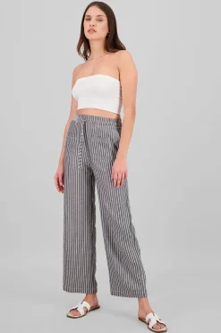 Pantalon recto rayas detalle textura