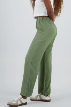 Pantalon recto rayas resorte pretina