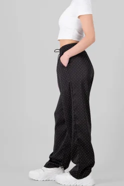 Pantalon satin rhinestones