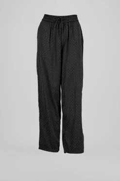 Pantalon satin rhinestones