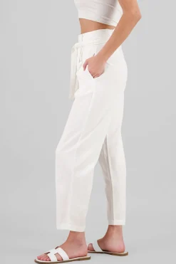 Pantalon straight mezcla lino
