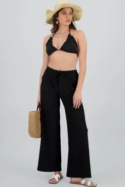 Pantalon textura bandana pretina jareta