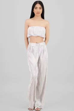 Pantalon textura brillo