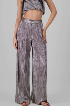 Pantalon textura brillo