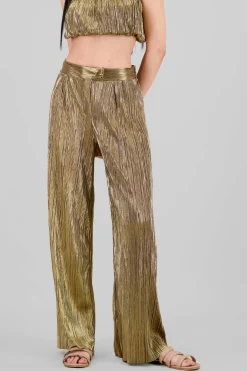 Pantalon textura brillo