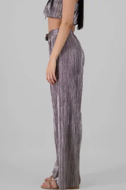 Pantalon textura brillo