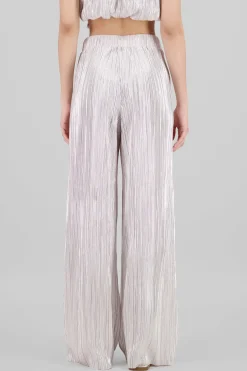 Pantalon textura brillo