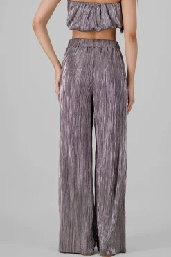 Pantalon textura brillo