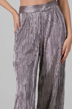 Pantalon textura brillo