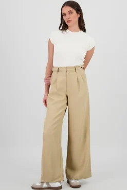 Pantalon wide leg detalle pretina