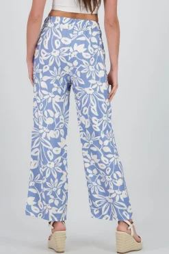 Pantalon wide leg estampado flores