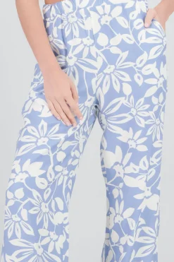 Pantalon wide leg estampado flores