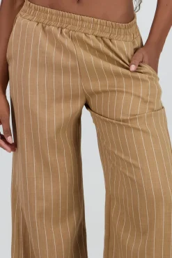 Pantalon wide leg fluido rayas diplomaticas