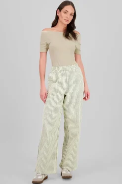 Pantalon wide leg rayas