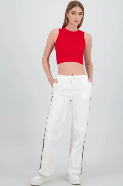 Pantalones lisos rayas nylon