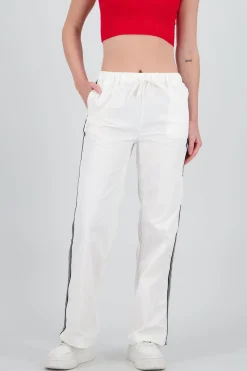 Pantalones lisos rayas nylon