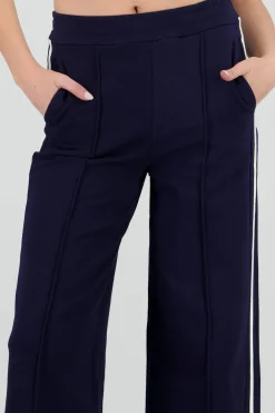 Pants detalle costura resorte ancho contraste