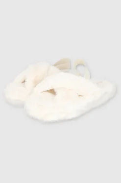 Pantufla cozy cruzada slingback