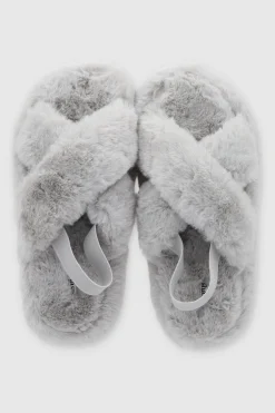 Pantufla cozy cruzada slingback