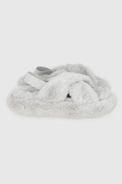 Pantufla cozy cruzada slingback