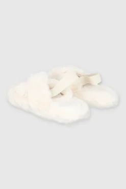 Pantufla cozy cruzada slingback