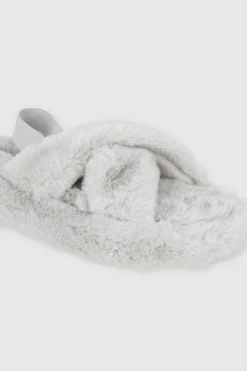 Pantufla cozy cruzada slingback