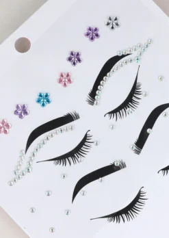 Plantilla brillos faciales flores cateye