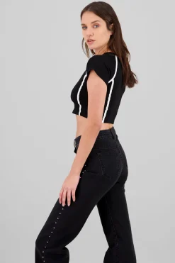 Playera contraste estampado