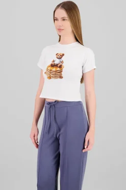 Playera corta estampado oso