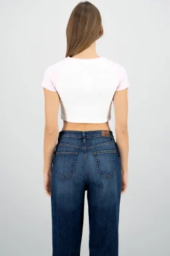 Playera crop estampado mariposa