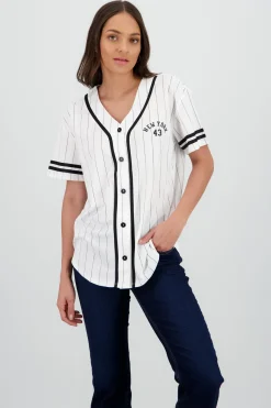 Playera jersey oversized new york