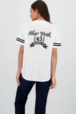 Playera jersey oversized new york